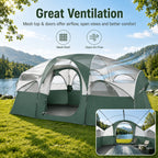 8-Person Family Camping Tent with Removable Two-Room Divider for Quick Outdoor Setup and Open Views