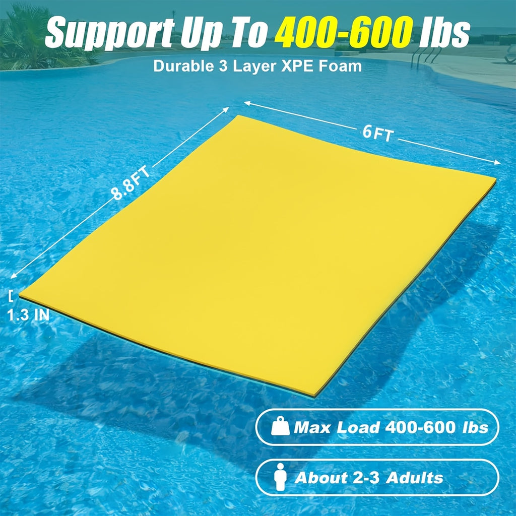 Floating Mat, Floating Water Mat For Lake, 3 Layers Tear-Resistant XPE Foam Portable Lily Pad Float For Adults, Multiple Sizes To Choose