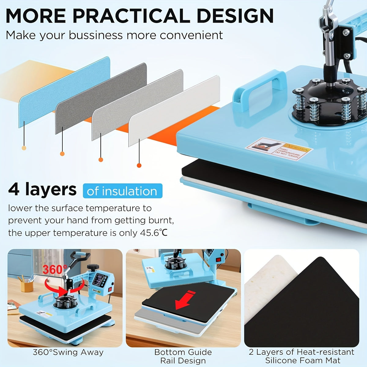 11pcs 8-in-1 - 15"x15"/12"x15" Heat Press Set for T-Shirts, Bags, Pillows, Hats, Beanies, Roller - 12"x10" T-Shirt Machine(Weight 25.35 Lbs) & 15"x15" Auto Single-Workbench & 15"x15" Auto Dual-Workbench Heat Press Only for Cloth, Shirts, Canvas Bags