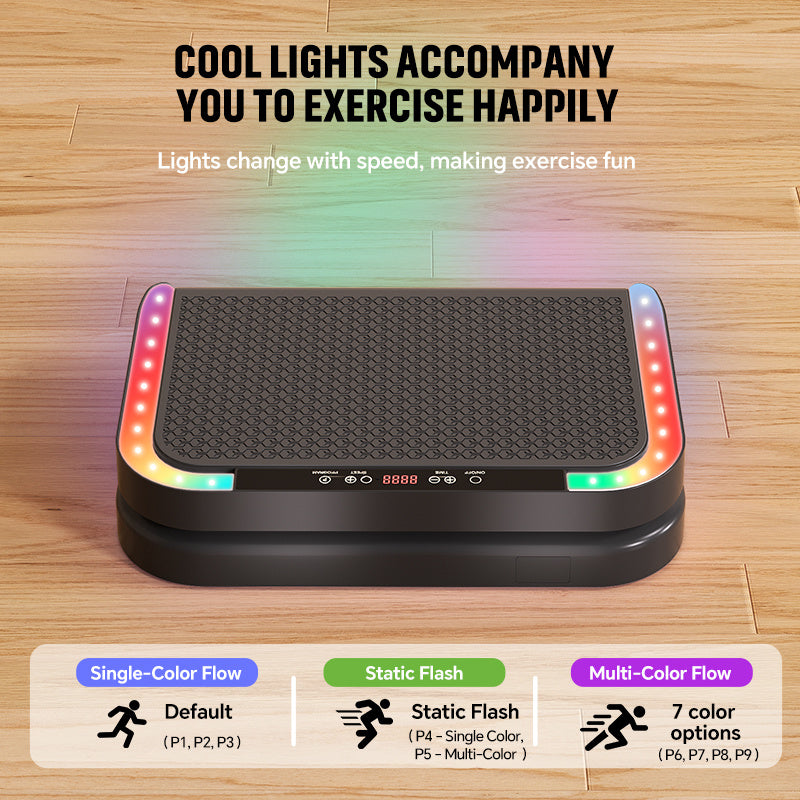 PJ Vibration Board Fitness Equipment Is Used for Drainage And Promoting Microcirculation. It Is A Home-use Vibration Fitness Platform Suitable for Both Men And Women, Equipped with 7 Types Of LED Lights, (with A Weight Capacity Of 440 Pounds)