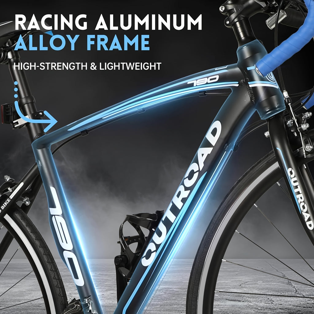 Road Bike 14-21Speed 700C Wheel with Light Aluminum Alloy Frame Commuter Bicycle with Dual Disc/V Brakes for Women And Men