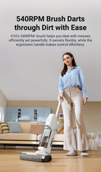 Wet Dry Vacuum Cleaner DREAME K10 Plus for Home Messes, 6.5KPa Suction and Flexible Cord or Battery Operation