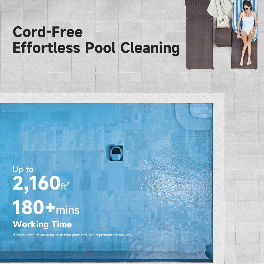 Dreame NEW Z1 Pro Cordless Robotic Pool Cleaner, LiFi Remote Control, 8000 GPH Suction, Waterline Horizontal Cleaning, Auto-Retrieval, Automatic Pool Vacuum for Above & In-Ground Pools, Upgraded Version