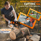 58Cc 2-Stroke Gasoline Chainsaw, Featuring Dual Quick-Switch Bars of 20 Inches And 18 Inches, a Portable Cordless Gasoline Chain Saw Ideal for Felling Trees, Cutting Firewood, Processing Wood, And Trimming Trees