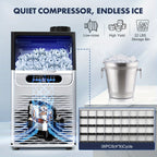 [For Home/Party/Bar] Commercial Ice Maker Machine 90LBS/24H With 22LBS Storage Bin, Freestanding/Under Counter Ice Machine For Home/Party/Bar/Restaurant