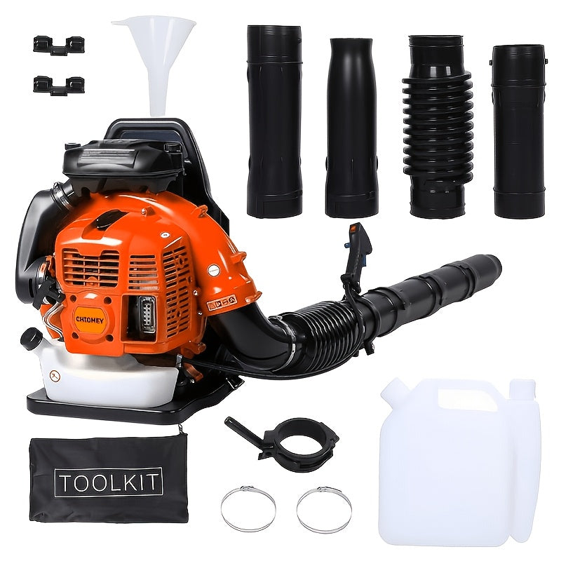 80Cc Gasoline Backpack Snow Blower/Leaf Blower, Gasoline Leaf Blower, Equipped with a Large Two-Stage Air Filter, Powerful Gasoline Snow Blower Is Suitable for Clearing Snow, Debris, Yards, Lawns, And Driveways. A Great Christmas Gift Option