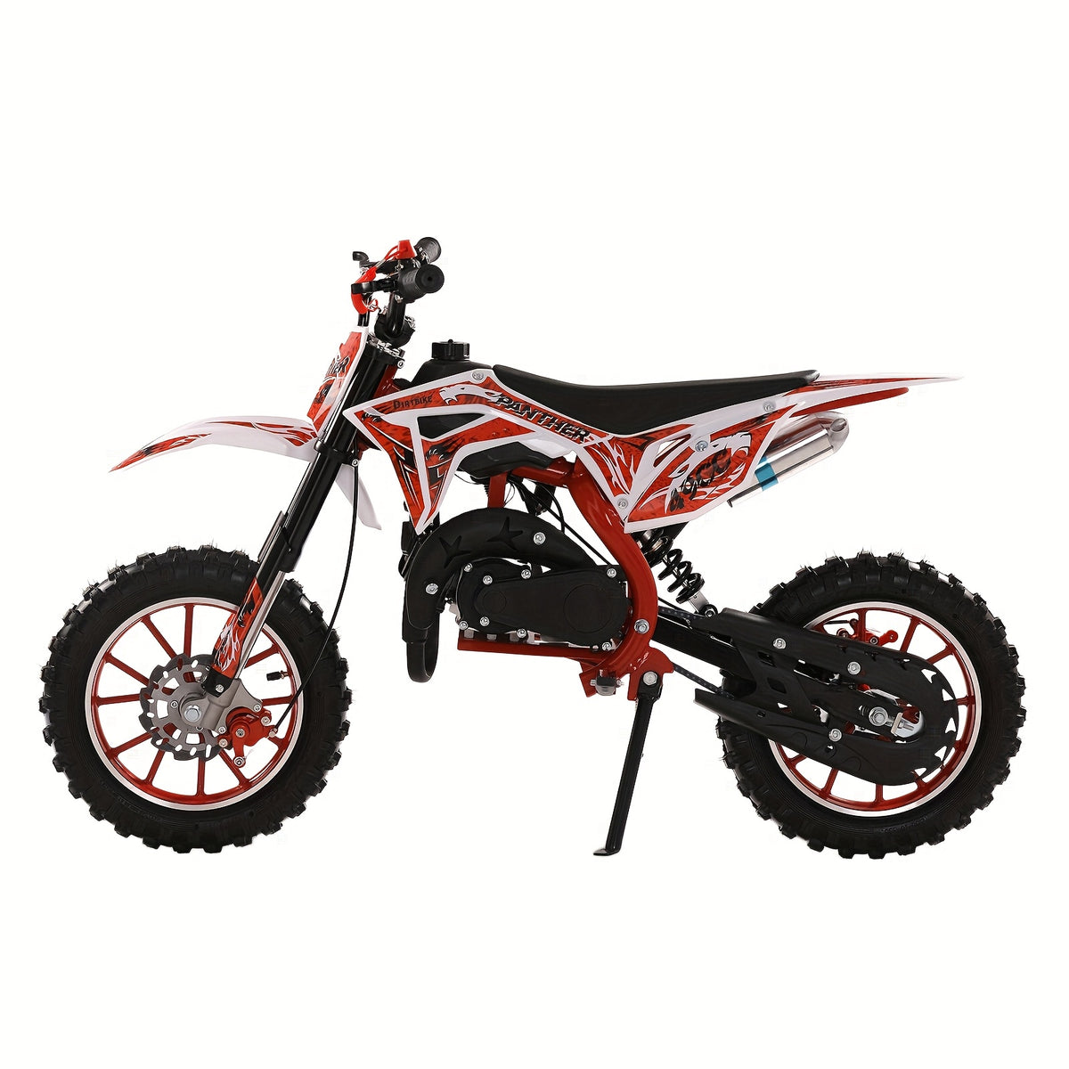 Dirt Bike 50cc Two-Stroke Mini Mountain Motorcycle with Front and Rear Disc Brakes and Top Speed Up to 25 mph