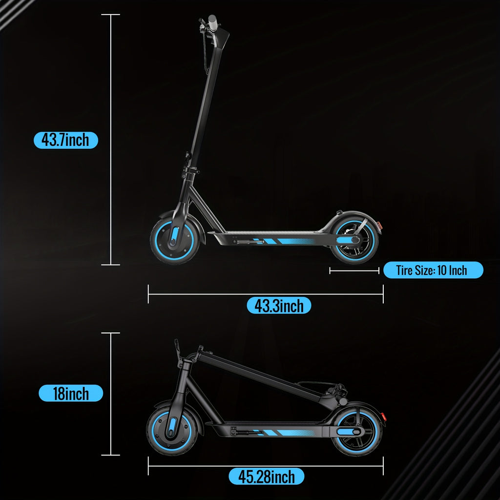 V10 Electric Scooter, 500W Foldable E-Scooter with 10-Inch Tires and 28-Mile Range for Adults