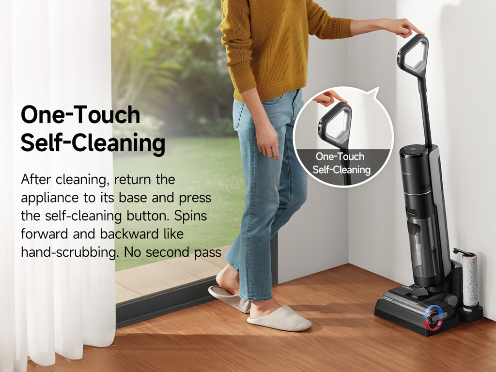 Refurbished DREAME H12 PRO Wet Dry Vacuum Cleaner, Cordless Vacuum Mop All In One, Smart Floor Cleaner for Hard Floor, One-Step Edge to Edge Cleaning with Hot Air Drying