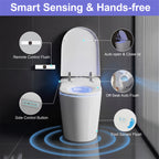 [Smart Toilet] Smart Toilet with Built-in Feminine Wash Function — Features Seat Heating and Night Light, Supports Warm Water Bidet and Warm Air Drying; Modern Tankless 1pc Design, Equipped with Soft-close Lid, Foot-operated Sensor, and Automatic Lid/seat