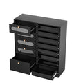 [Salon Organizer Cabinet] Nail Salon Organizer Cabinet, 32" L Floor Storage with 8 Clear & 4 Visual Drawers, Wooden Display for Polish & Powder, Beauty Salon Furniture