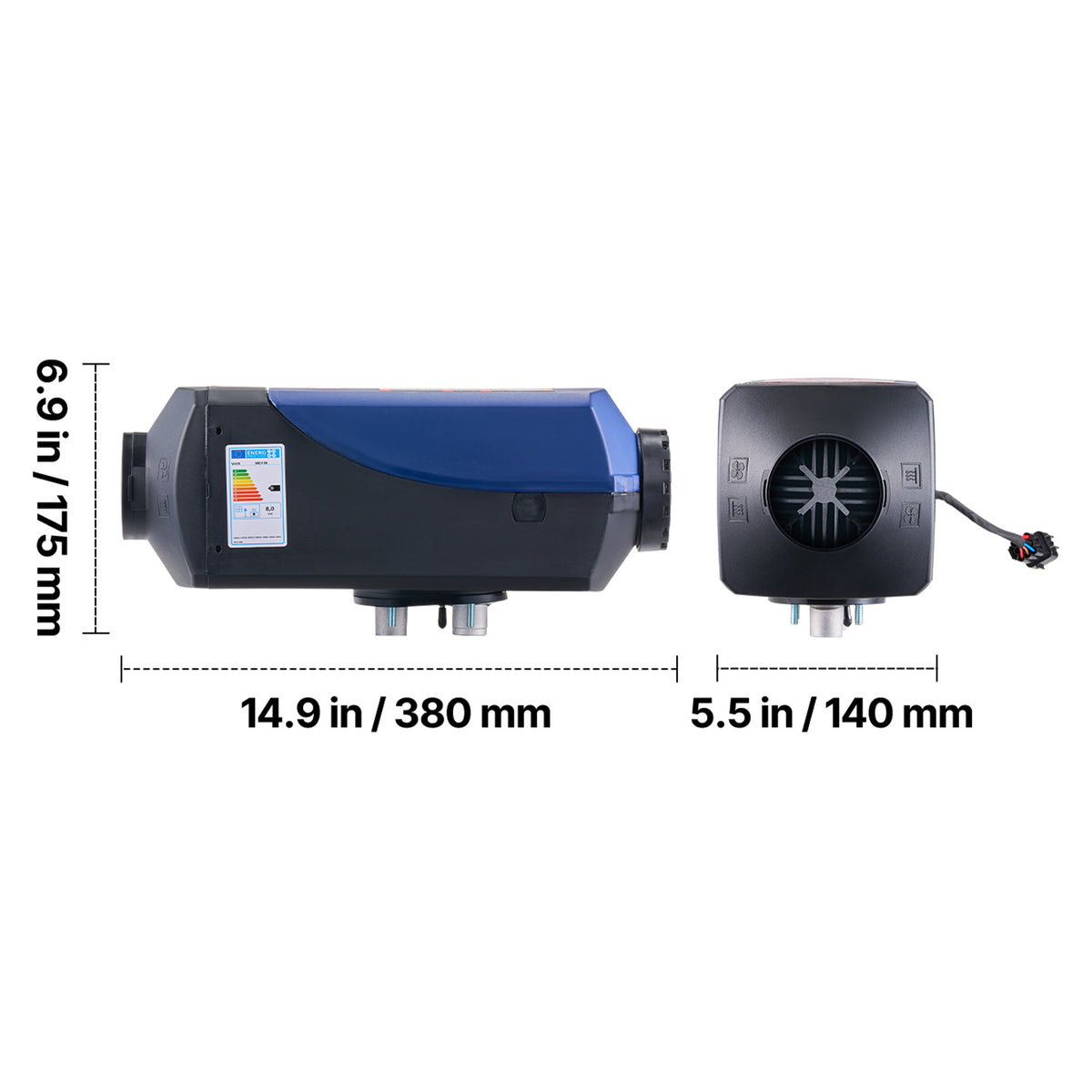 VEVOR Diesel Heater Portable Diesel Air Heater 8KW DC 12V/24V 2.6 Gal Tank