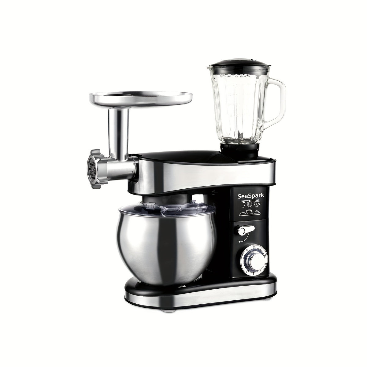 One Kitchen Electric Mixer, Featuring a 5-In-1 Design with Six Speed Settings And a Pulse Function, Comes with a 6.3QT Stainless Steel Bowl, Dough Hook, Mixing Attachment, Egg Whisk, And Spatula