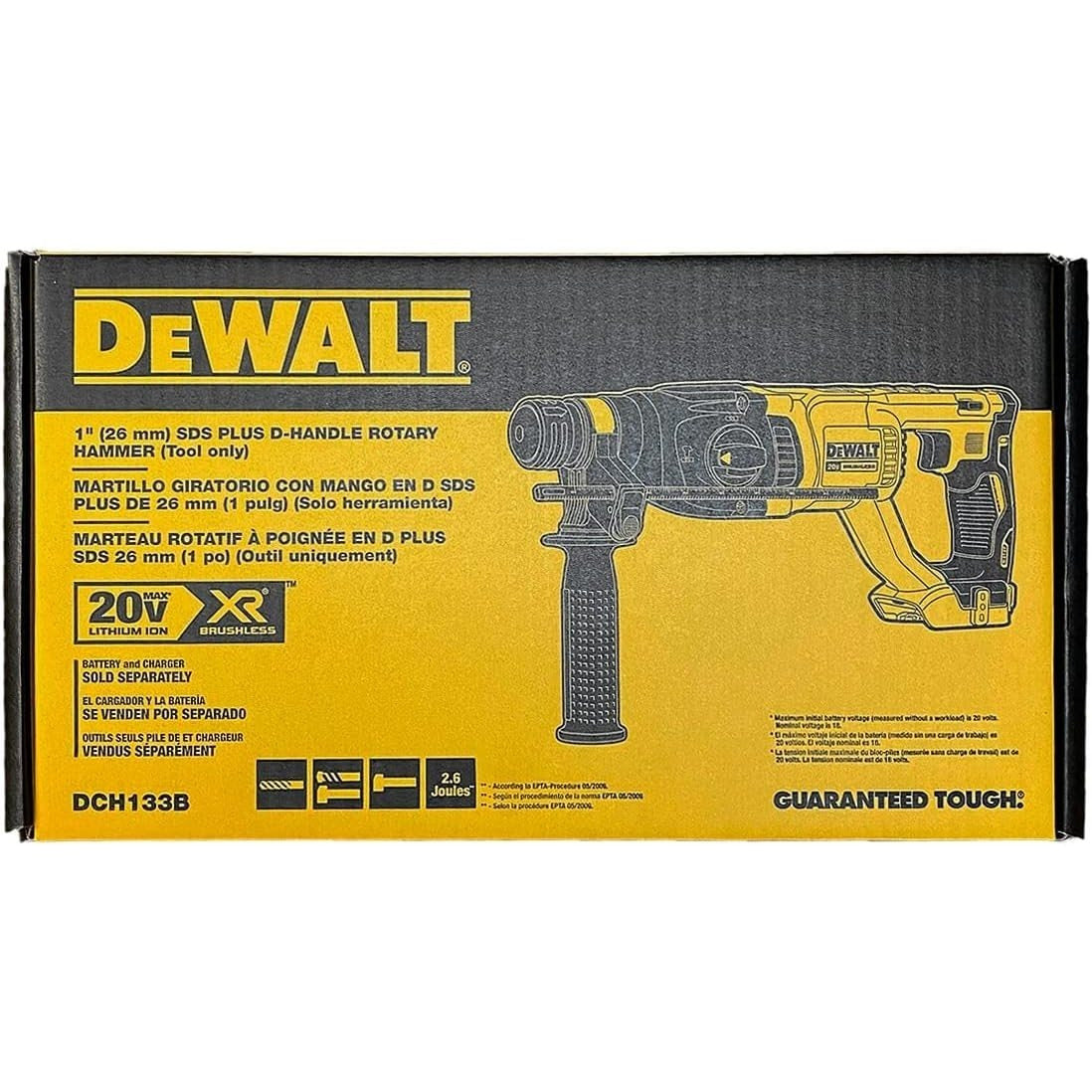 DEWALT 20V MAX Cordless Brushless 1 in. SDS Plus D-Handle Concrete and Masonry Rotary Hammer