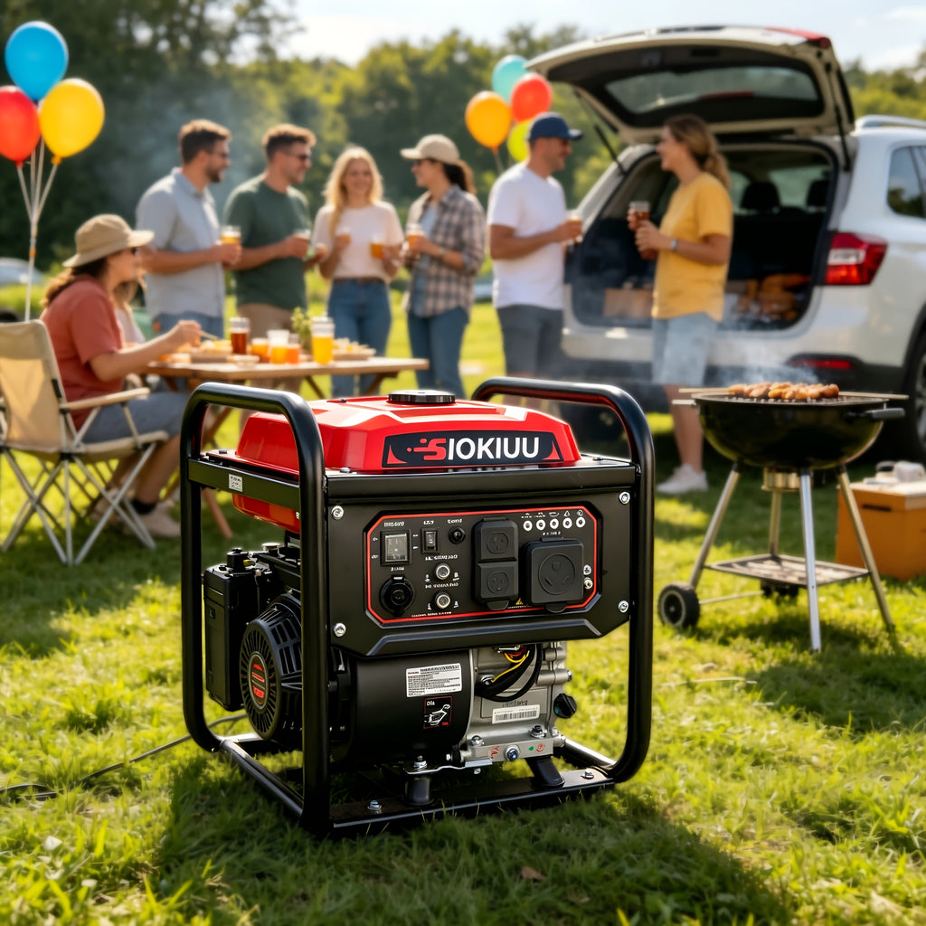 4000W Inverter Generator 208CC , 3200W Rated, Ultra Quiet, CO Alarm, 120V/60Hz 12V DC Output, Great For RV, Camping, Backyard, Outdoor Working & Home Backup Power, Without Battery