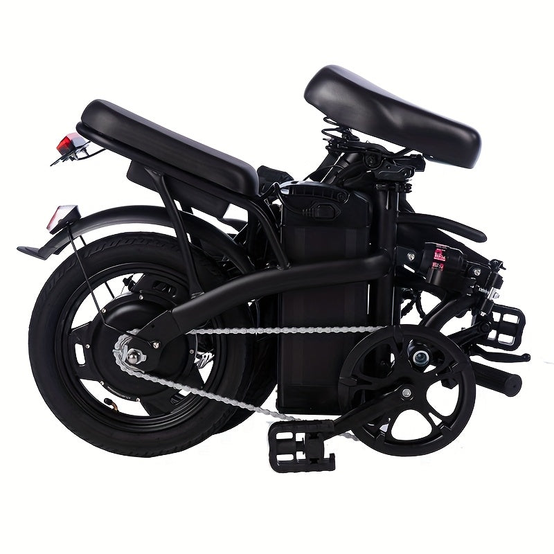 14 Inch Foldable Electric Bicycle,, 330 Pound Load-bearing Capacity, Max Speed Of 19MPH, 48V Lithium Battery, Range Of Approximately 18-28 Miles, Portable Folding Design, Outdoor Cycling Exercise, Urban Commuting Travel, Adult Gifts