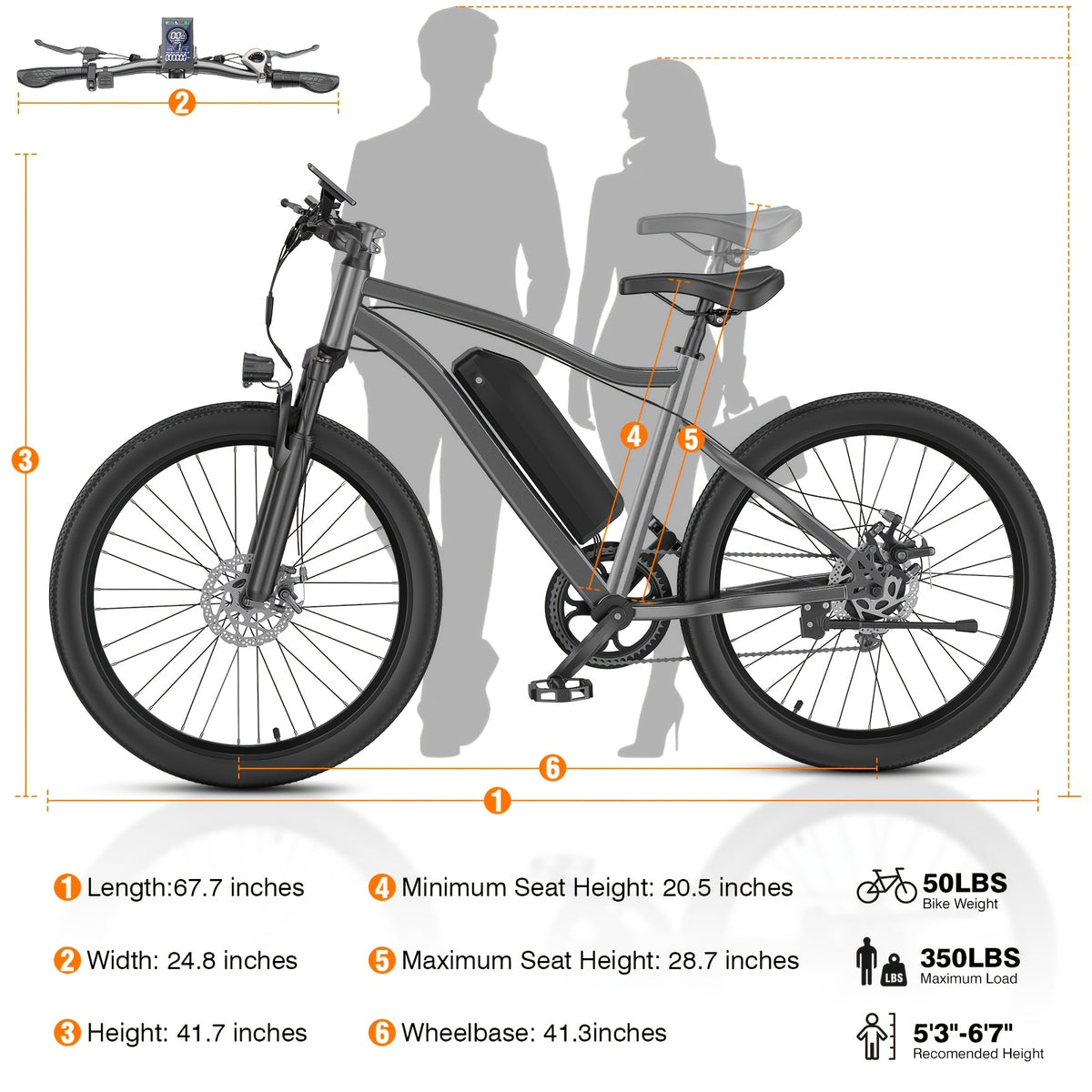 Road Electric Bike 720W Motor Top Speed 20-25MPH 375WH Battery 50 Miles Of Battery Life Suitable for Urban Commuting And Mountain Cross-country for Adults And Teenagers An Ideal Gift for Cycling Enthusiast