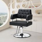 Barber Chair with Hydraulic Height Adjustment and 360-Degree Swivel for Salon Hair Styling and Spa Services