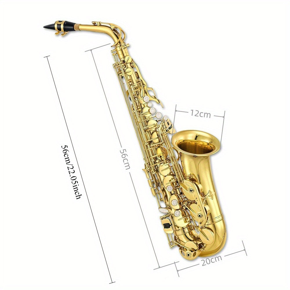 YoungMonic Eb Alto Saxophone for Beginners Adult, Saxophone Student, E Flat Alto Sax Full Kit with Reeds, Pads, Hard Carrying Case, Cleaning Cloth & Rod