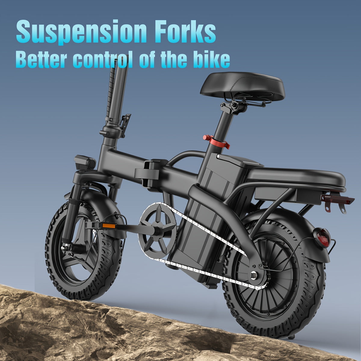 14-Inch Lightweight Folding Electric Bike, 500W Motor, 19.9 MPH Max Speed, 48V 6Ah Removable Battery, Portable Compact E-Bike for Adults, Urban Commuting