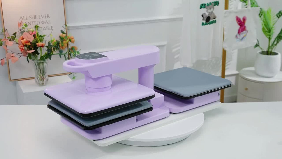 15x15 Inch Swivel Auto Heat Press Machine, 360° Swing Away Smart T-Shirt Printing W/Auto Press & Auto Release & Auto-Off, 7 Adjustable Pressures & 1.85" Higher Heating Height For HTV, Dual-tube Heatinbg, Sublimation, Heat Transfer Projects