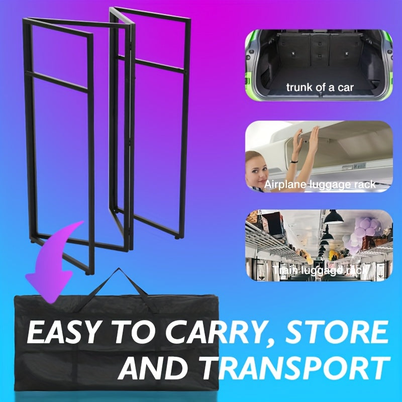 [Portable DJ Stand] Portable DJ Stand - 44 X 41 X 21 Inch Foldable Table With Black And White Gauze | Metal Frame And Padded Carrying Case For Events, Exhibitions, And DJ Sets