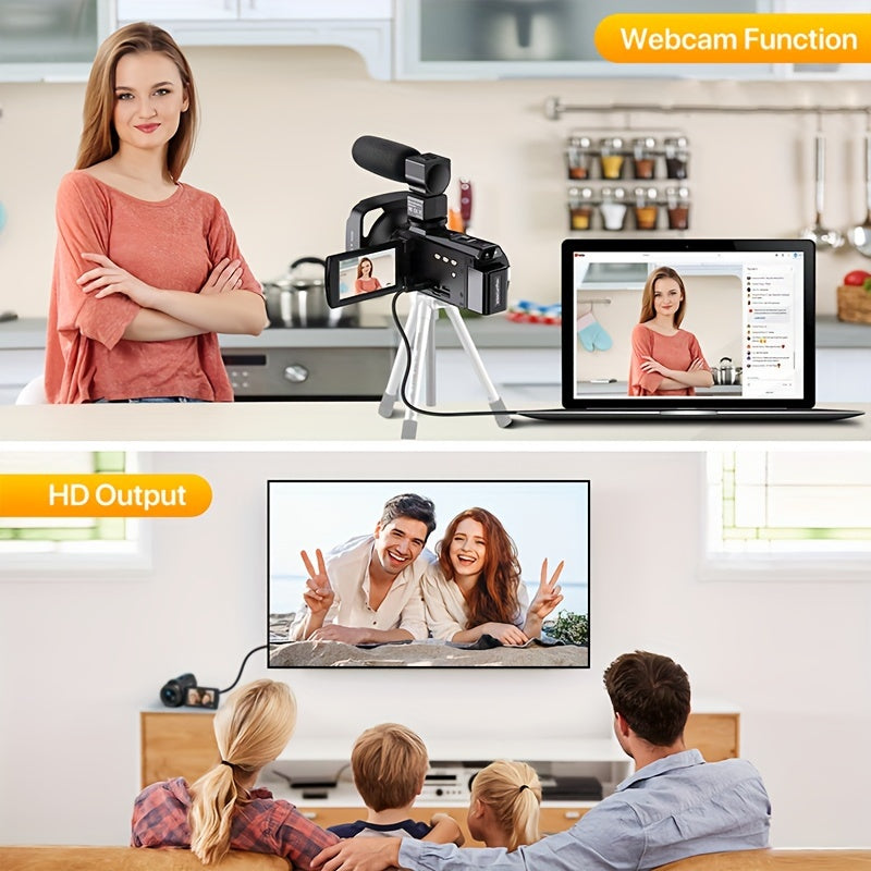 NEW 5K 30FPS Video Camera, 16x Digital Zoom 48MP UHD WiFi IR Night Vision Video Camera, 3.0 Inch 270 Degree Rotatable Touch Screen, 6-axis Stabilization Vlog Camera, Outdoor Essential Video Camera, Christmas Gift.