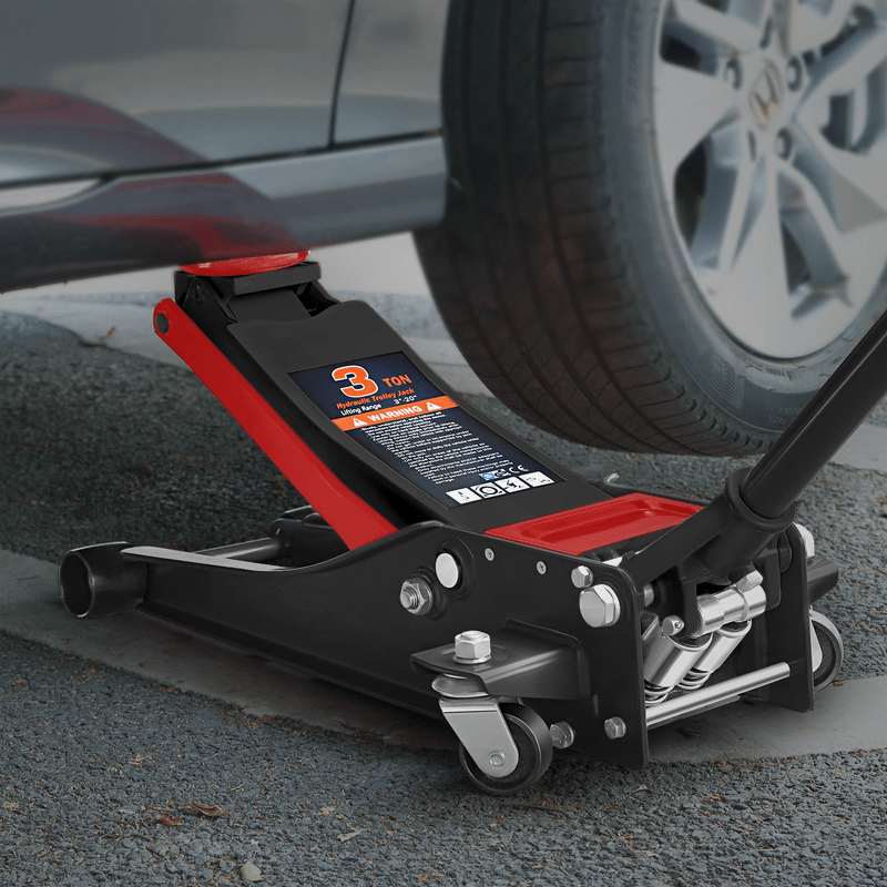 3 Ton (6000 lbs) Capacity, Low Profile Hydraulic Trolley Service/Floor Jack, Lifting Range 3"-20"