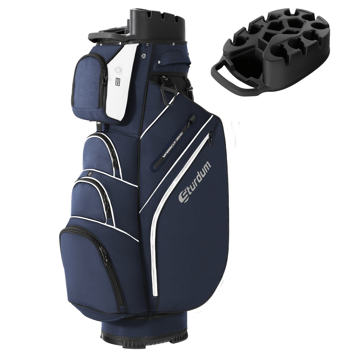 Golf Cart Bag with Quiet 14-Way Club Lock and Organized Pockets for Comfortable Carrying on the Course