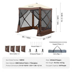 Pop-Up Screen Gazebo Tent by VEVOR, Removable Privacy Panels for Camping, Picnics and Backyard Gatherings