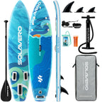 131.89in Inflatable Stand Up Paddle Board, Extra Wide Stable SUP with Premium Accessories Blow Up Paddle Board for Adults, Suitable for Sea And Lake, All Skill Levels