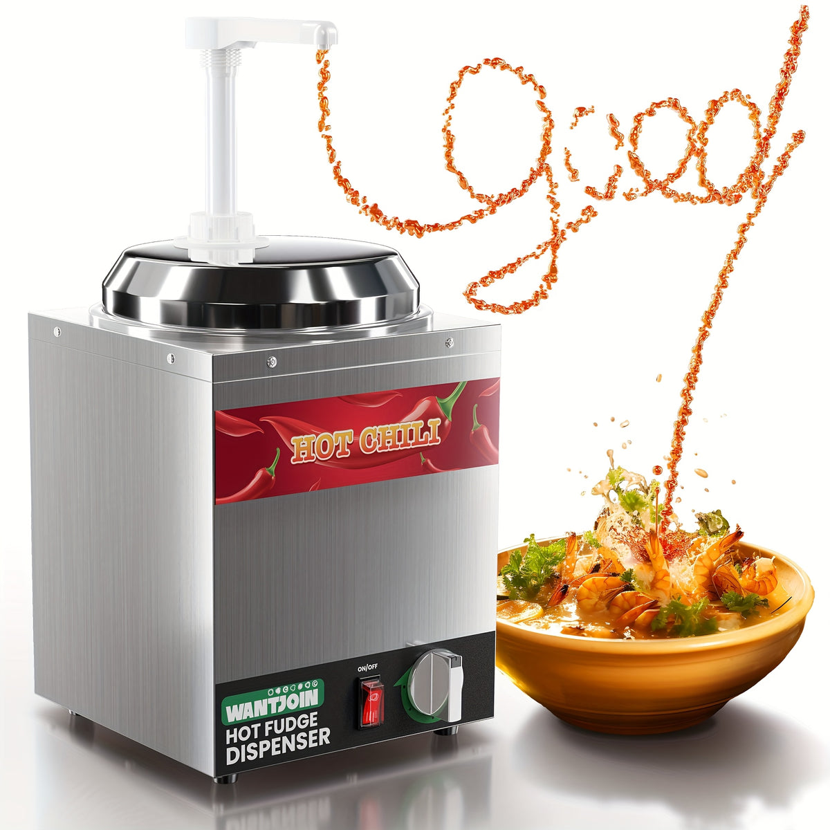 Premium Nacho Cheese Dispenser - Commercial-Grade Stainless Steel Pump Dispenser with Adjustable Temperature Control
