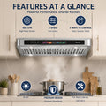 30/36-inch 900 CFM Smart Cabinet Range Hood, Four-speed Wind Control, Voice/gesture/touch Control, Low-noise Design, Stainless Steel + Tempered Glass, Dual Motor Power, Ultra-slim Body, Suitable for Modern Kitchens