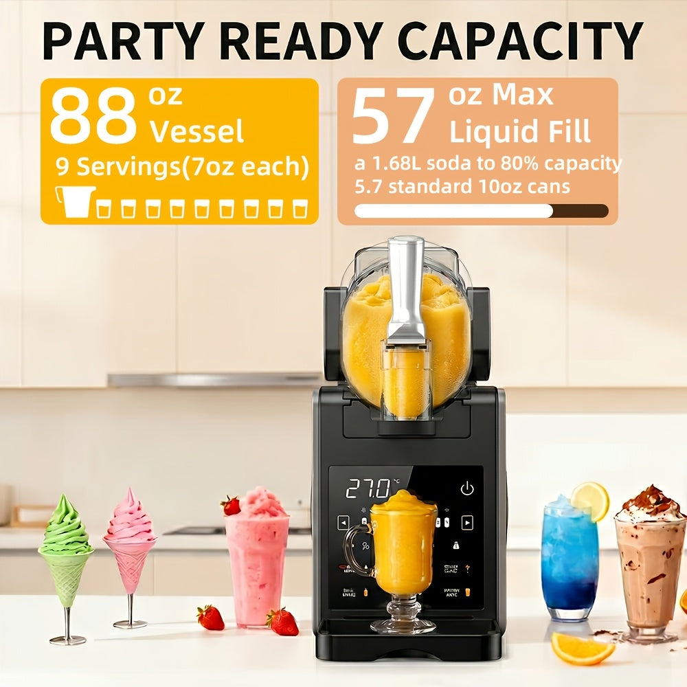 [2-in-1 Ice Cream Machine] 2-in-1 Ice Cream/Slush Machine, 5-in-1 Cold Drink Maker, Iced Tea Machine, 88-Ounce Capacity, One-Touch Preset, No Ice Needed, Self-Cleaning - Easily Make Milkshakes, Margaritas, and More at Home