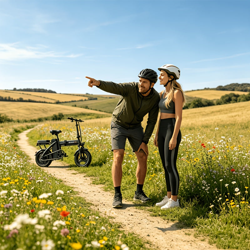14-Inch Lightweight Folding Electric Bike, 500W Motor, 19.9 MPH Max Speed, 48V 6Ah Removable Battery, Portable Compact E-Bike for Adults, Urban Commuting