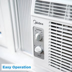 [Midea 5000 BTU Window AC] Midea 5000 BTU Window Air Conditioner, Cool Up to 150 Sq.Ft, Mechanical Knob/ Electronic Digital Control, Window Mount AC for Small Bedroom Office, White