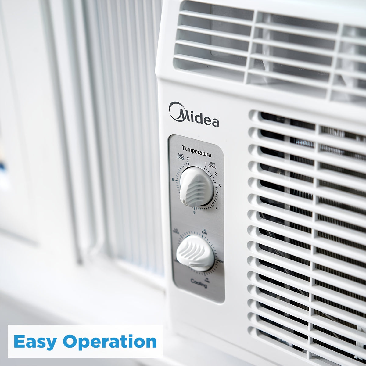 [Midea 5000 BTU Window AC] Midea 5000 BTU Window Air Conditioner, Cool Up to 150 Sq.Ft, Mechanical Knob/ Electronic Digital Control, Window Mount AC for Small Bedroom Office, White