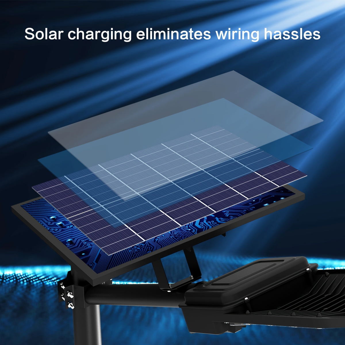 Adewalk 2pcs Solar Street Light, Commercial Grade Solar Street Lights Outdoor Dusk to Dawn, Solar Lights Outdoor with Motion Sensor And Remote Control, Solar Parking Lot Lights for Yard, Country