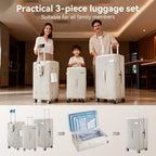 3pcs Luggage Set - Durable 3pcs Family Travel Trolley Suitcase Set, Large Capacity, Quiet Spinner Wheels, Luggage Set. 3pcs Set Combination "20-inch - 24-inch - 28-inch".