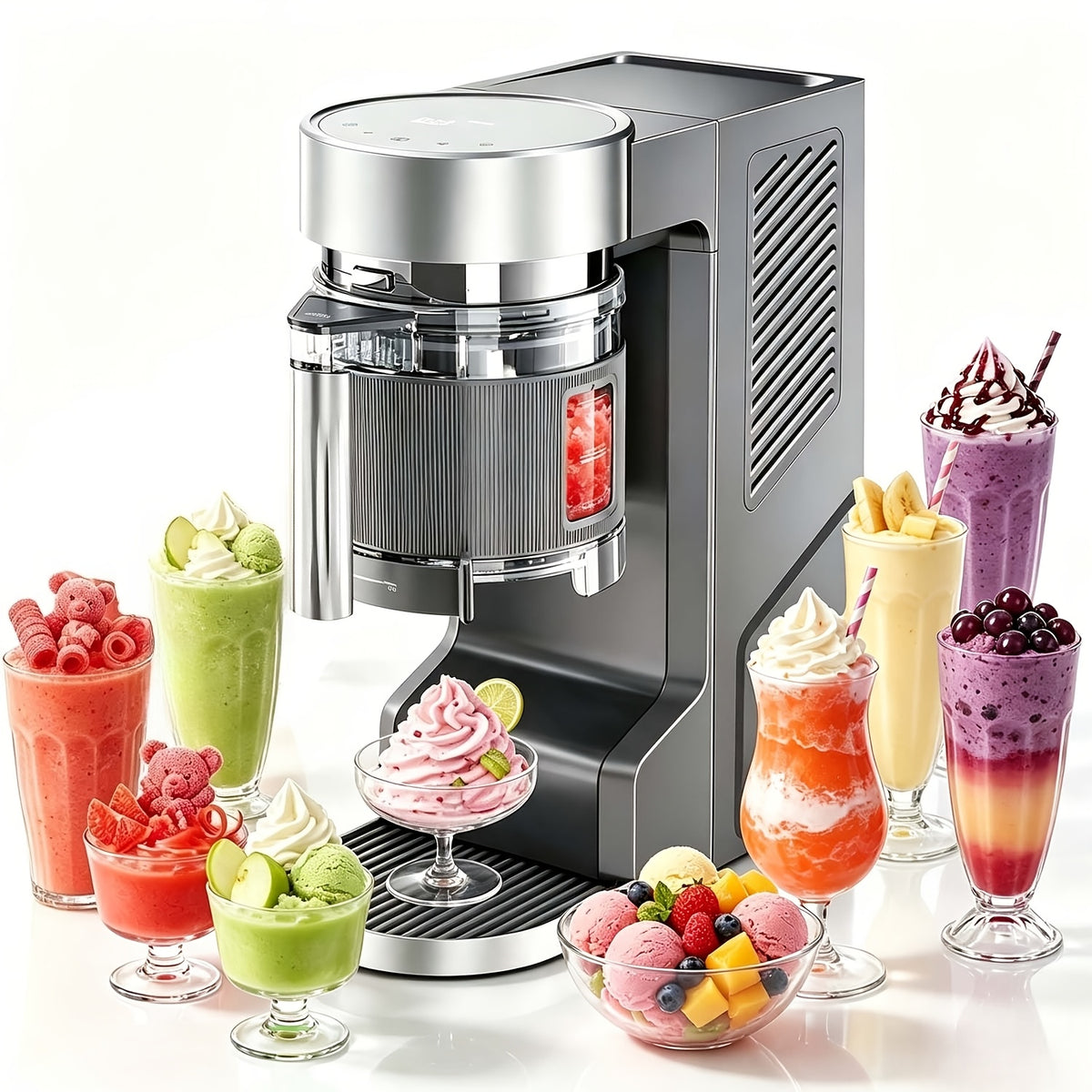 6-IN-1 Slushie Machine & Digita Smart Frozen Drink Maker, Top Performance & Smart Technology, Family-Size 68oz/42oz Capacity Available, No Ice Needed, 6 Preset Programs for Smoothies, Ice Cream & Margaritas, LED Display, Low Nosie, Self-Cleaning