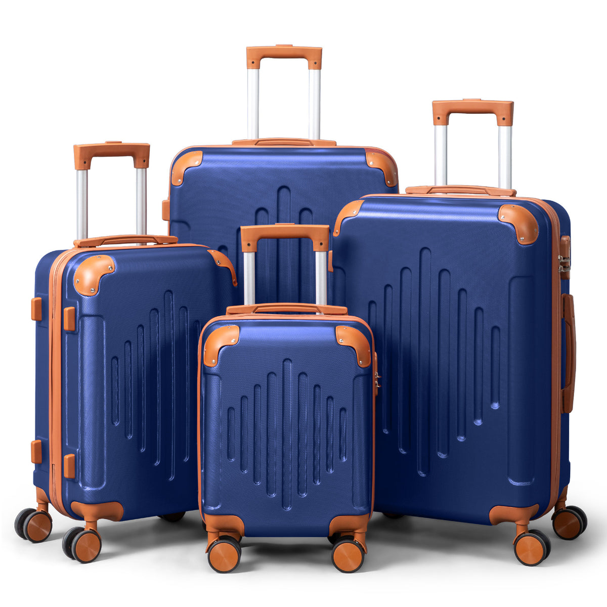 4 Pc Luggage Sets, Durable Hard Shell 4 Piece Set Suitcase with Spinner Wheels, Hardside Lightweight Luggage set, Large Travel Luggage Set (16"20" 24" 28"), mixed color