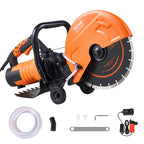 VEVOR Electric Concrete Saw, 12 in, 1800 W Motor Circular Saw Cutter with Max. 4.5 in Adjustable Cutting Depth, Wet Disk Saw Cutter Includes Water Line, Pump and Blade, for Stone, Brick