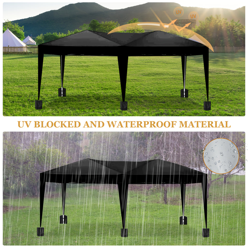 10X20ft Pop Up Wedding Party Tent with 6 Sidewalls, Heavy Duty Commercial Outdoor Canopy All Season Wind & Waterproof Canopy Gazebo with Storage Bag