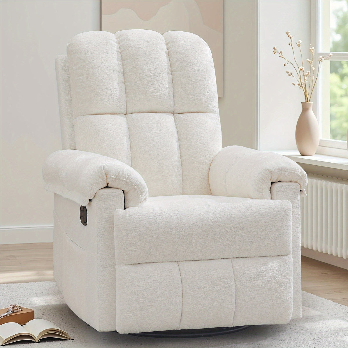 A Solitary Chair for The Living Area, a Reclining Chair That Swivels, a Rocking Recliner for Grown-Ups, Compact Recliners Suitable for Limited Spaces, a Manual Upholstered Recliner Featuring Side Pockets
