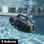 Skullcandy Barrel Bluetooth Boombox Speaker with LED Lightshow Mode – Water-Resistant Wireless Portable Speaker, Party Speaker, Outdoor Speaker, with USB-C & USB-A Charging Output, Carry Strap Not Included (Black) (80% New)