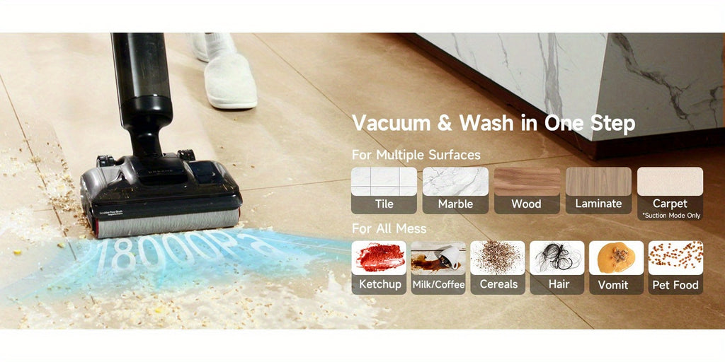 Refurbished DREAME H12 Pro Flexreach Wet Dry Vacuum Cleaner, 0 Tangle Cordless Vacuum Mop All-In-One for Hard Floors, 180° Lie-Flat Floor Cleaner Machine with 194°F Hot Self-Cleaning, 50Mins Runtime