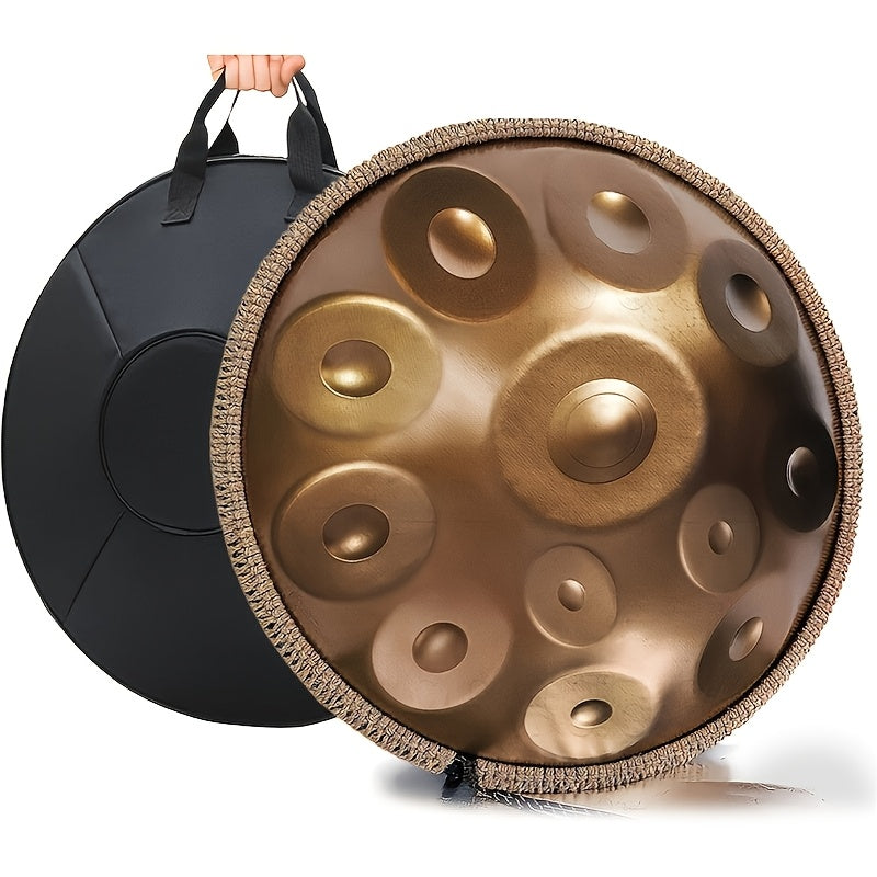 12 Notes Handpan Drum, 22Inch D Minor Kurd 432Hz Steel Tongue Hand Pan Drum For Adults Yoga Meditation, Hand Tuning Sound Healing Instrument Gift For Beginners With Soft Bag, Hand Mallets, Stand, Cloth, Sound Stickers