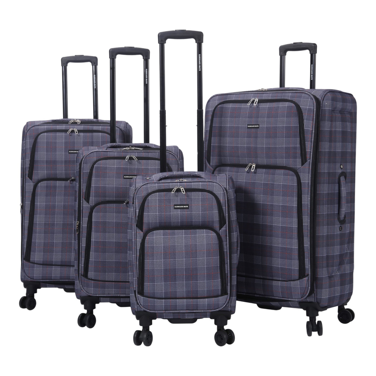 4-Piece Softside Spinner Luggage Set (20+24+28+32 inch) Lightweight Travel Suitcases with 360° Wheels, Telescopic Handle, Multi Pocket Design