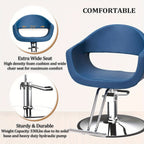 Heavy Duty Barber Chair with Hydraulic Lift - Professional Salon Styling Chair, 360° Swivel Base & Footrest, Manual Height Adjustment, Sturdy Construction for Salon, Spa, Home - Compatible with Hard Floors (Barber Shop, Beauty Parlor