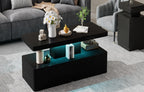 Modern LED Coffee Table for Living Rooms and Patios in Black or White with 16-Color Lighting
